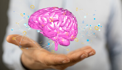 Poster - intelligence brain ai digtal 3d artificial intelligence