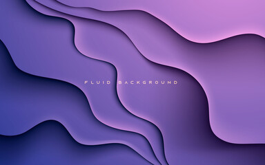Poster - purple wavy elegant papercut layers background