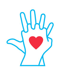 Wall Mural - hands only cpr outline icon. clipart image isolated on white background