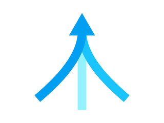 Wall Mural - three arrow merging icon. clipart image isolated on white background