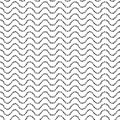 Aufkleber - Wavy dots. Vector repeated waves. Simple dotted waves.