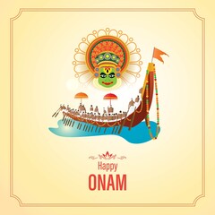 Wall Mural - VECTOR ILLUSTRATION OF OFFER BANNER , GREETING FOR INDIAN FESTIVAL ONAM MEANS ONAM. FESTIVE BACKGROUND CONCEPT