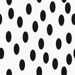 Poster - Black seamless ovals pattern. Simple oval shapes in vector. Repeated sample with ovals make wallpaper.