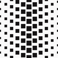 Poster - Gradient squares. White background and black squares. Simple square pattern from small to large size.