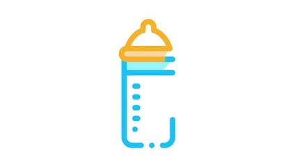 Poster - Feeding Bottle Icon Animation. color Feeding Bottle animated icon on white background