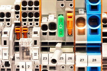 Poster - View of communication port module on PLC unit in control box of automation machine