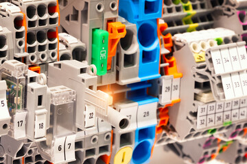 Poster - View of communication port module on PLC unit in control box of automation machine