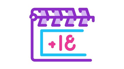Fototapete - Clapper Board Icon Animation. color Clapper Board animated icon on white background