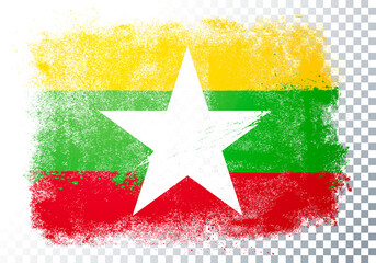 Vector Illustration Grunge Flag Of Myanmar