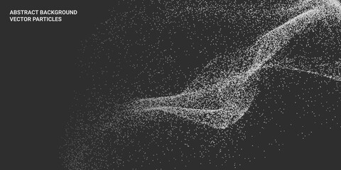 Poster - Abstract 3D image with particle flow movement