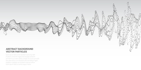 Poster - Abstract 3D image with particle flow movement