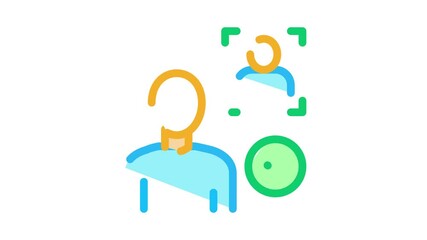 Poster - Approve Identity Icon Animation. color Approve Identity animated icon on white background