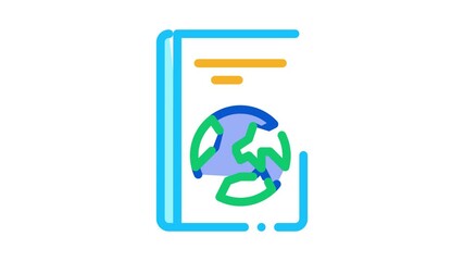 Poster - Travel Book Icon Animation. color Travel Book animated icon on white background