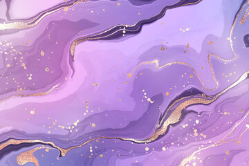 Gradient rose violet liquid marble or watercolor background with glitter foil textured stripes. Purple marbled alcohol ink drawing effect. Vector illustration design template for wedding invitation