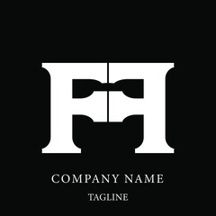 FF F F  logo design template vector. Modern logo designs template. black background.