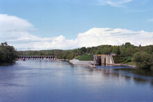 Lift Lock And Hydroelectric Dam In Battawa Ontario On The Trent-Severn Waterway