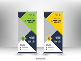 Wall Mural - Corporate roll up banner or flyer social media post template