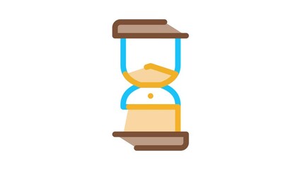 Poster - Sand Hourglass Icon Animation. color Sand Hourglass animated icon on white background