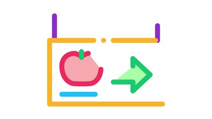Poster - Direction Tablet Icon Animation. color Direction Tablet animated icon on white background