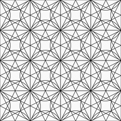 Poster - Carcass tiles pattern. Vector black connected lines and white background.