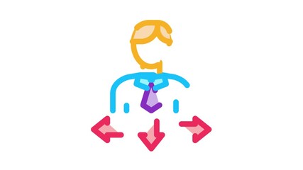 Poster - Human Man Arrows Icon Animation. color Human Man Arrows animated icon on white background