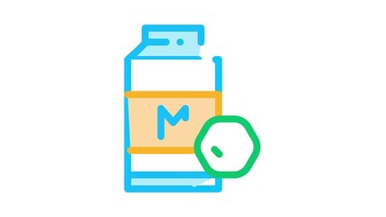 Sticker - Milk Bottle Icon Animation. color Milk Bottle animated icon on white background