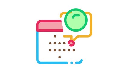 Poster - Calendar Coin Icon Animation. color Calendar Coin animated icon on white background