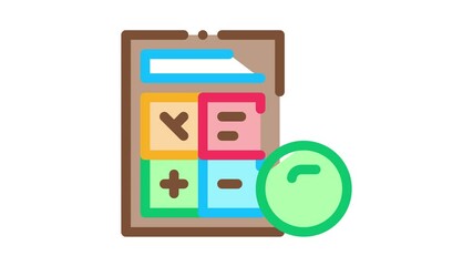 Poster - Calculator Coin Icon Animation. color Calculator Coin animated icon on white background