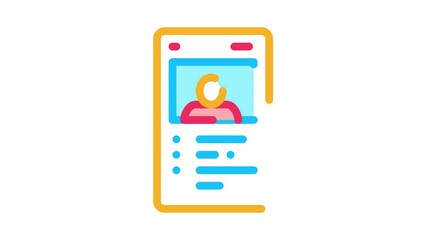  - Player Gamer Card Icon Animation. color Player Gamer Card animated icon on white background