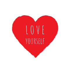 Canvas Print - love yourself lettering. valentine vector