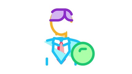 Poster - Investor Money Icon Animation. color Investor Money animated icon on white background