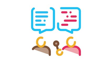 Poster - Interview Discuss Icon Animation. color Interview Discuss animated icon on white background