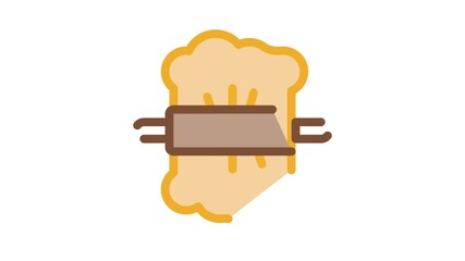 Poster - Rolling Dough Icon Animation. color Rolling Dough animated icon on white background