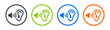 Audio speaker volume with ear icon vector illustration. Hearing sound concept.