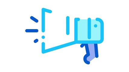 Poster - Loudspeaker Tool Icon Animation. color Loudspeaker Tool animated icon on white background