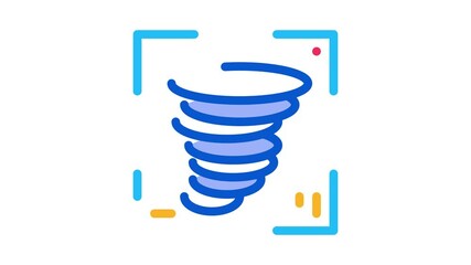 Poster - Video Tornado Icon Animation. color Video Tornado animated icon on white background