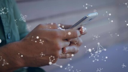 Poster - Animation of moving multiple structures over man using smartphone