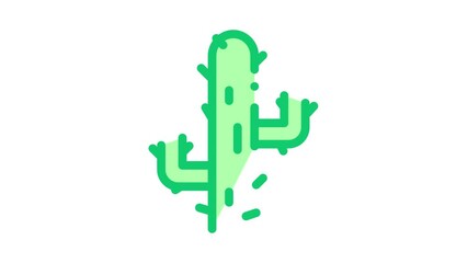 Wall Mural - Cactus Icon Animation. color Cactus animated icon on white background