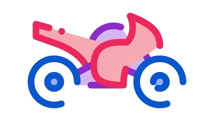 Sticker - Motorcycle Icon Animation. color Motorcycle animated icon on white background