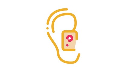 Poster - Earphone in Ear Icon Animation. color Earphone in Ear animated icon on white background