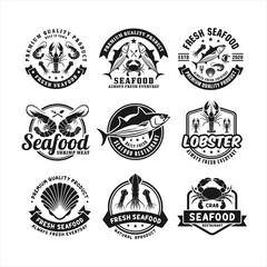 Wall Mural - Seafood restaurant premium logo collection