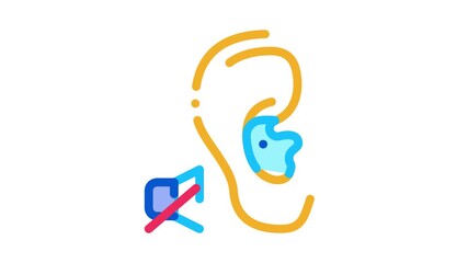 Sticker - Lack of Hearing Deafness Icon Animation. color Lack of Hearing Deafness animated icon on white background