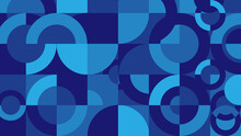Abstract Geometric Mural Background With Blue Color