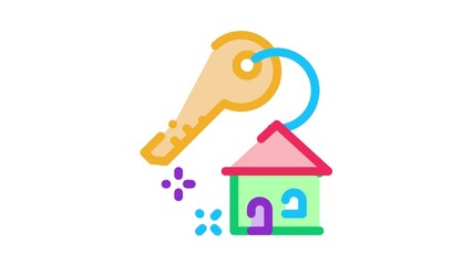 Poster - Winning House Icon Animation. color Winning House animated icon on white background