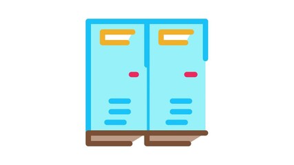 Poster - Locker Rooms Icon Animation. color Locker Rooms animated icon on white background