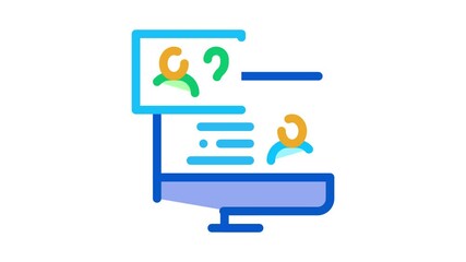 Poster - Message On Display Icon Animation. color Message On Display animated icon on white background