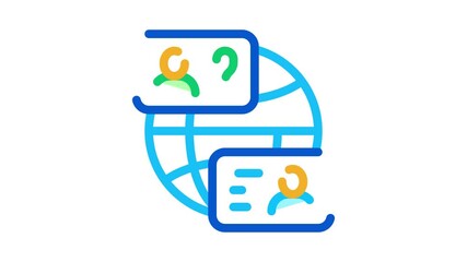 Poster - World Aid Forum Icon Animation. color World Aid Forum animated icon on white background