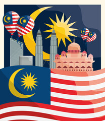 Wall Mural - celebrating malaysia independence