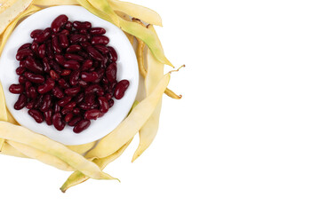 Wall Mural - Heap of Red Beans and wreath of yellow wax beans.