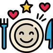 enjoy your meal color outline icon